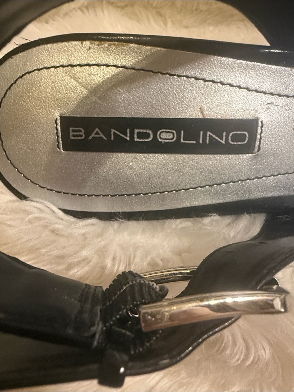 Bandolino Black Patent Slingback Wedge Sandals Size 7M EUC - Picture 6 of 7